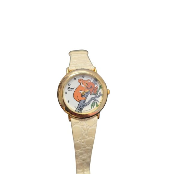 Vintage Pearl Quartz Momma & Baby Kaola Watch - Picture 5 of 10